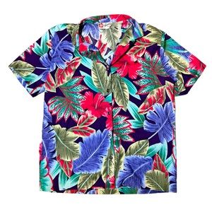Vintage Hilo Hattie Original Hawaiian Button Down Shirt Size Small